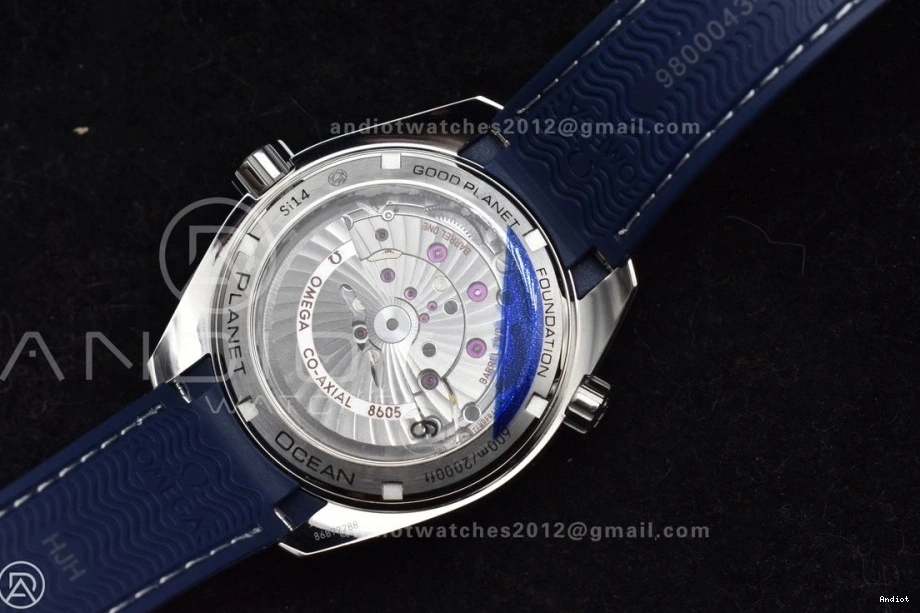 on Ceramic Co-Axial Edition Blue A8605 Planet VSF Best Dial Strap GMT Super Ocean 600M 43.5mm Bezel Blue Rubber Clone 1:1 1201